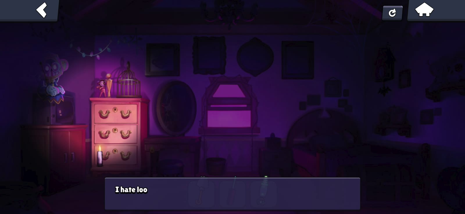 Shade appearing by the television on the far left