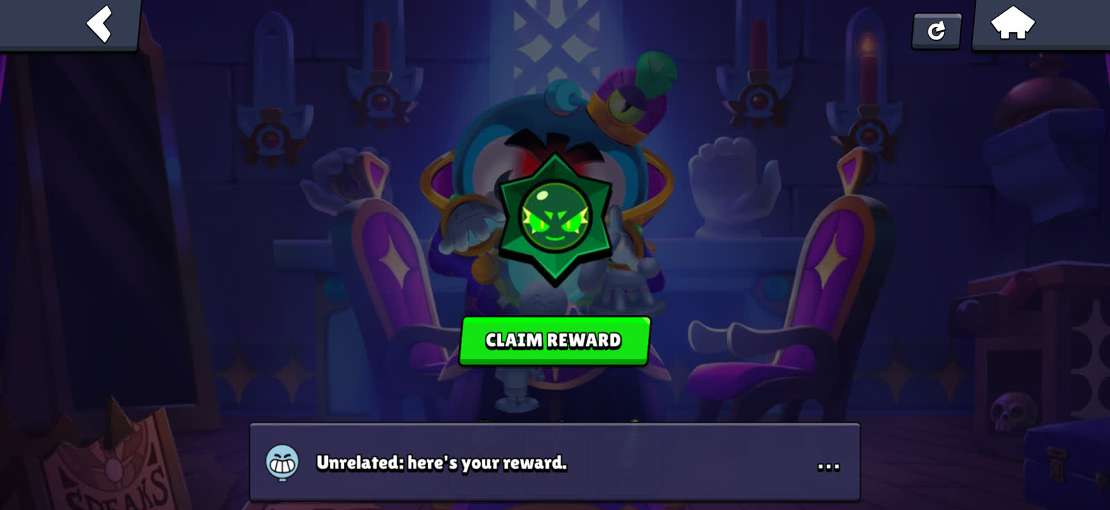 Claim Reward button for the Chaos Drop after completing the Find Gus Parlor