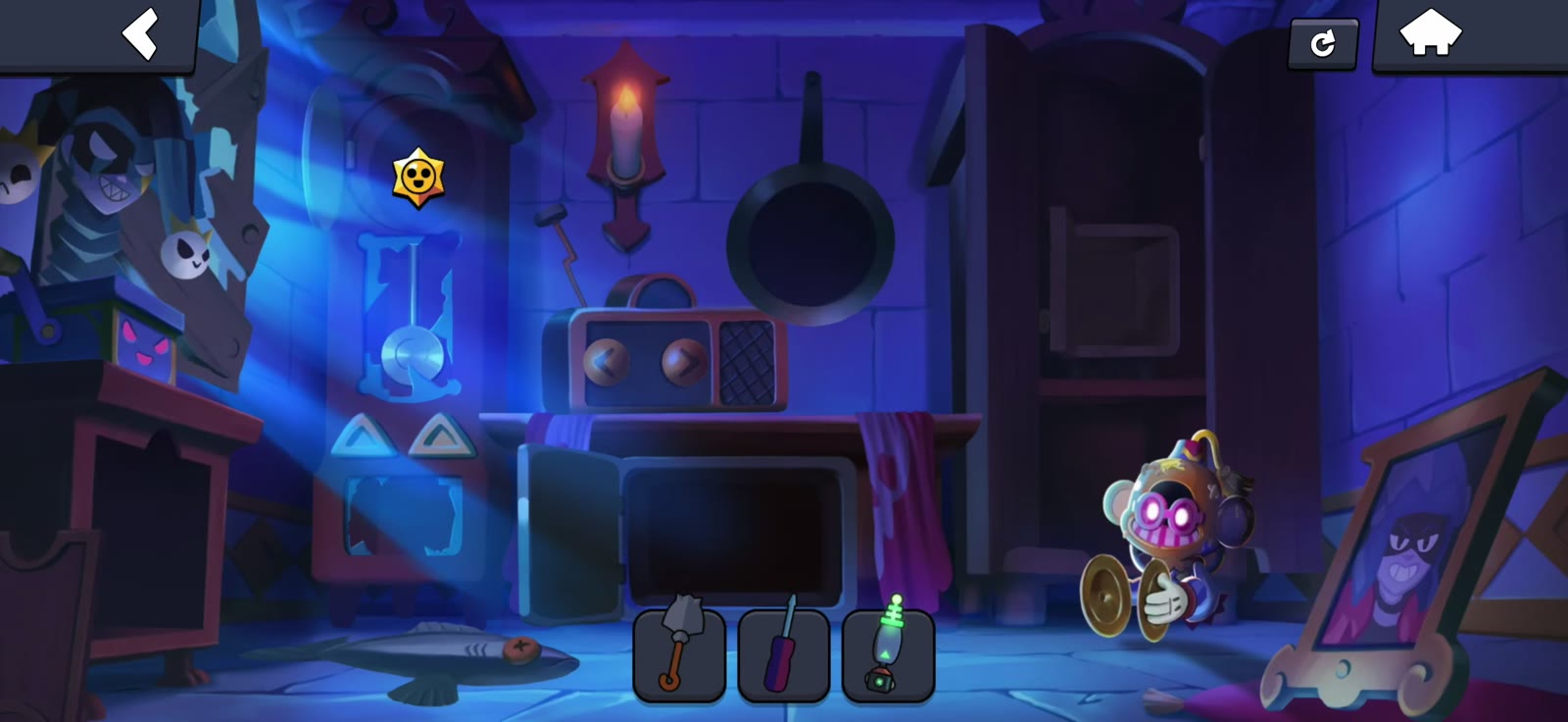 Starr Drop revealed behind the Hallway clock face after pulling the candle