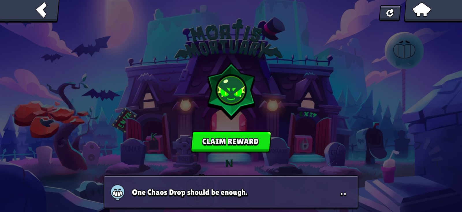 Chaos Drop reward with a green Claim Reward button