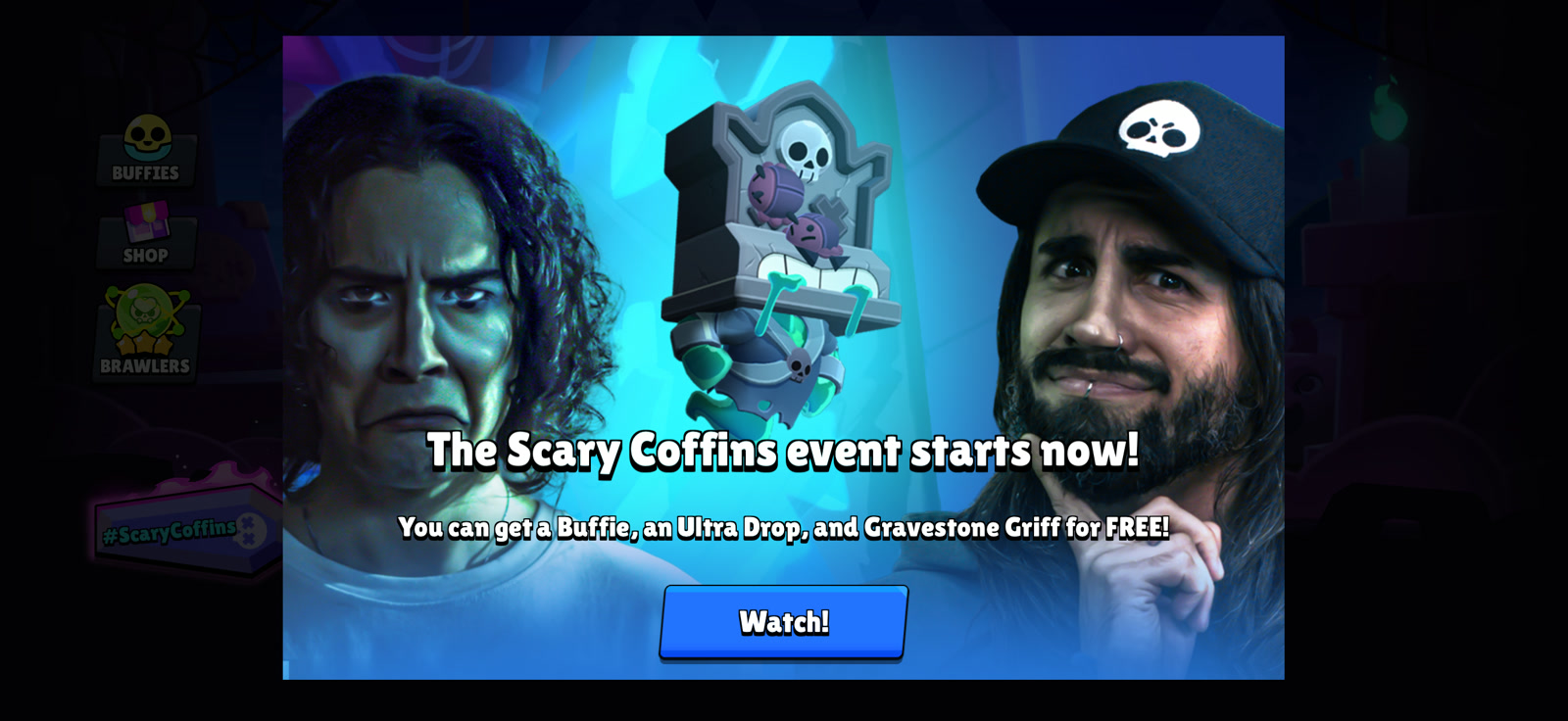 Official Scary Coffins announcement featuring Gravestone Griff